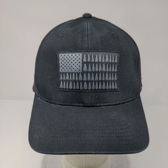 Mesh Tree Fitted Trucker Hat Black L/XL Flexfit Patriotic Mesh Back Columbia - Picture 2 of 10